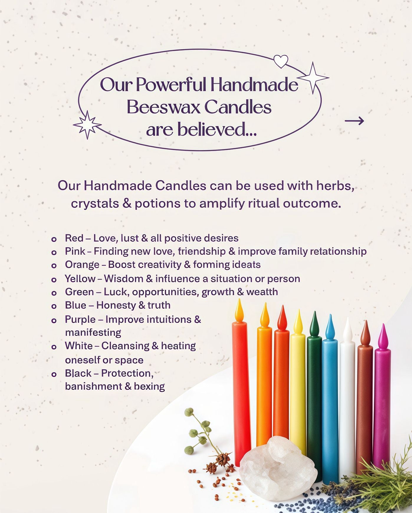 Magickal Handmade Colored Candles