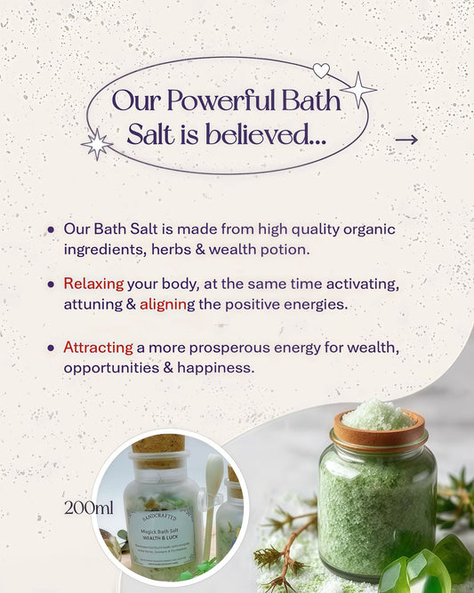 Magick Wealth and Luck Spelled Bath Salt