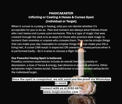 Magickal Inflicting or Casting A Hexes & Curses Spell (Individual or Target)