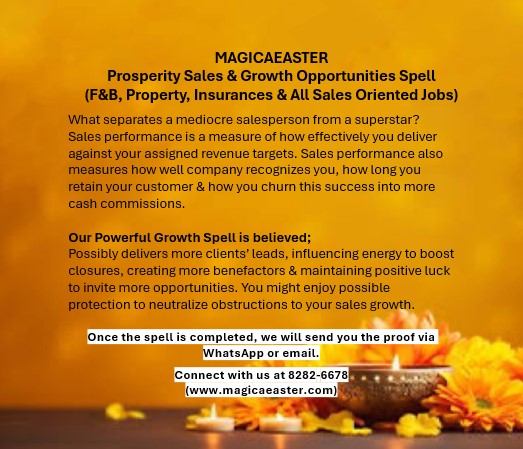 Magickal Prosperity Sales & Growth Opportunities Spell (F&B, Property, Insurances & All Sales Oriented Jobs)