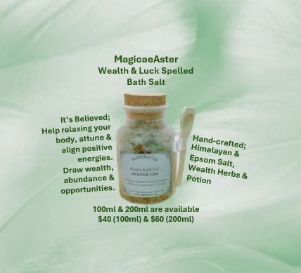 Magick Wealth and Luck Spelled Bath Salt