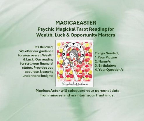 Psychic Magickal Tarot Reading for Wealth, Luck & Opportunity Matters